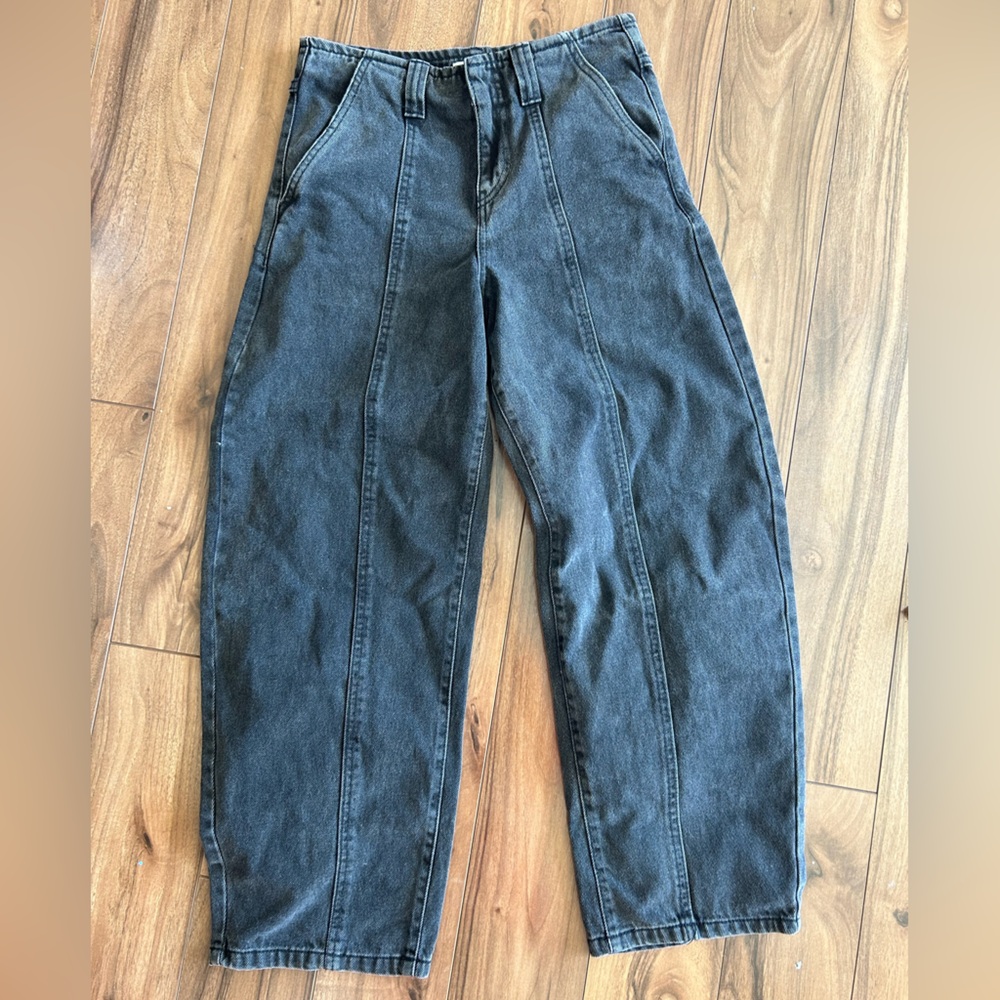 Black Barrel Leg Jeans